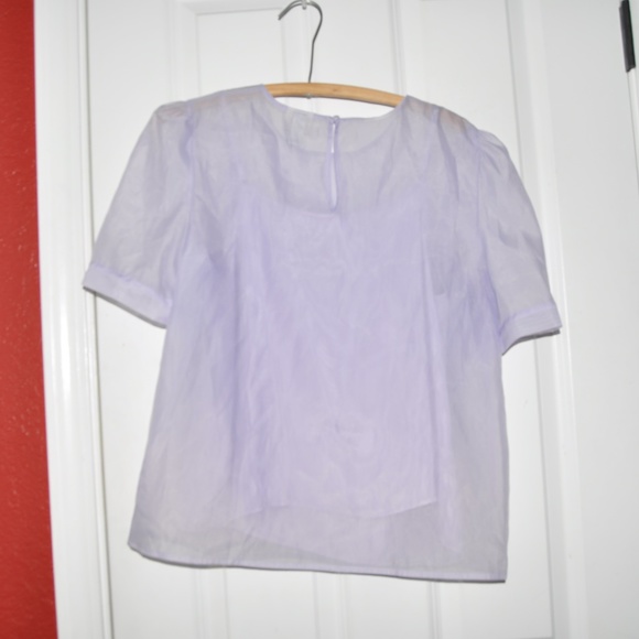 NEW  Lilac Organza Volume Sleeve Blouse Top [A6] - Picture 5 of 8